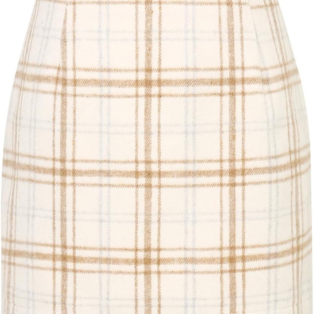 Plaid Tan and Cream Women's Skirt